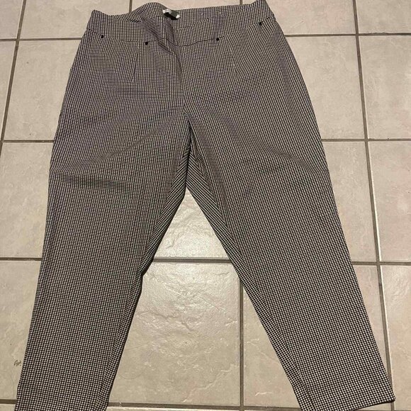 C EST. 1946 WOMEN CHECKERED PANTS SIZE 20W PULL ON STRETCH‎ - Picture 1 of 3